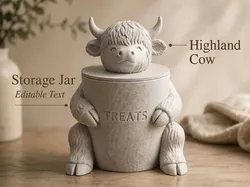 Cute Highland Cow Storage Jar - Free 3D Print Model