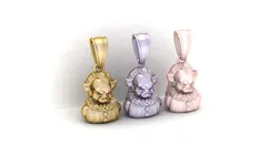 Cute Teddy Bear Pendant 3D PRINTABLE MODEL 3D Print Model in Pendants 631623