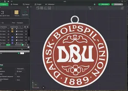 Danish Football Team Crest Keychain Color Printable and Renderable 3D Print Model in Keychains 632401