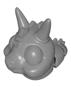 FlexiSlugs Rock Dino - Flexi Articulated Chibi Slug STL