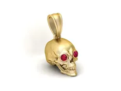 Gem Eye Skull Necklace Pendant 3D Printable Model 3D Print Model in Pendants 632707