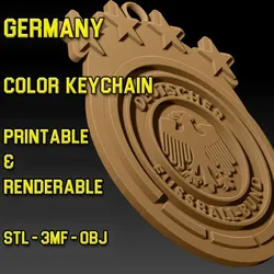 Germany Team Crest Keychain Color Printable and Renderable 3D Print Model in Keychains 632405