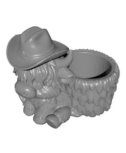 Highland Cow Pen Holder | Kawaii Desk Organizer | Farm Animal Decor