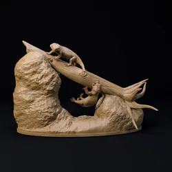 Hyperodapedon falling  1-35 scale pre-supported prehistoric animal