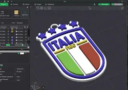 Italia Team Crest Keychain Color Printable and Renderable 3D Print Model in Keychains 632407