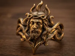 Jesus Christ Crown of Thorns Ring 3D Print Model in Rings 632911