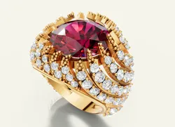 Large Round Halo Statement Ring Cocktail Ring 3D Print Model in Rings 631459