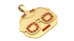 Luxury Gold Sunglasses Face Pendant with Ruby Stone Detailing Trendy