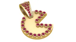 Luxury Ruby Alphabet S Pendant Gold Letter Jewelry