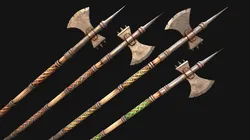 Medieval Weapons Halberd Polearm Axe Weaponry Set
