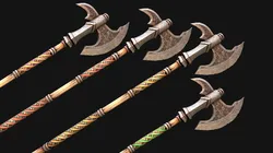 Medieval Weapons Polearms Axe Halberd Color Set