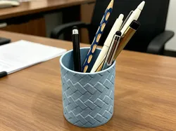 Minimalist Carbon Fiber Texture Pen Holder - Free 3D Print Model