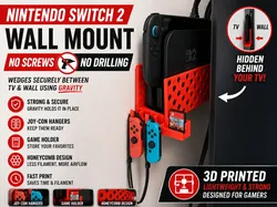 Nintendo Switch 2 TV Mount No Screws Gravity Wedge - Free 3D Print Model