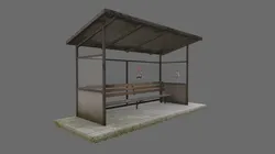 Old Rusty Bus Stop Station