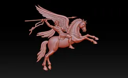 Pegasus Warrior Relief 25D 3D Print Model in Mathematical art 631539