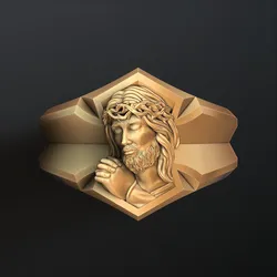 Praying Jesus Cross Ring v2 3D print model 3D Print Model in Rings 631988