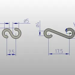 S - clips, for AD5X, kabel and hose clamp