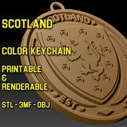 Scottish Football Association Team Crest Keychain Color Printable and Renderable 3D Print Model in Keychains 632419