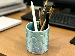 Simple Polka Dot Textured Pen Holder - Free 3D Print Model