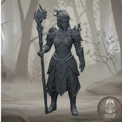 Wood Elf Druid – Forest Spellcaster & Nature Shaman | 32mm Fantasy Wargame Hero