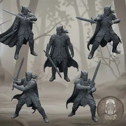 Wood Elf Warriors – 5 Forest Infantry Fighters | 32mm Fantasy Wargame Unit