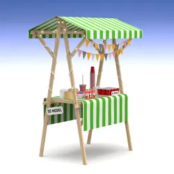 Wooden Market Stall Display Stand