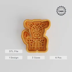 Zebra Shape Cutter & Stamp Set, Perfect for Cookies, Fondant, Animal Theme, 3 Sizes, 6 Pieces, Wildlife Design