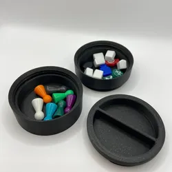 Board game or desk 3D printed stackable threaded organizing container and trays