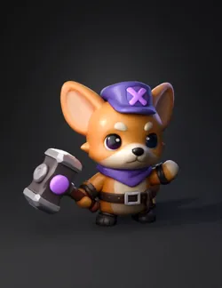Can you create me a corgi in the style of a thunder pup and i want him