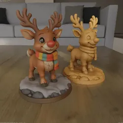 Cute Christmas Reindeer Desk Companion STL