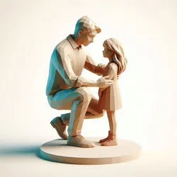 Father And Daughter Love Fathers Day Special Sculpture Figurine