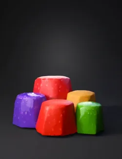 group of colorful bumpy rocks with dotted texture in bright colors