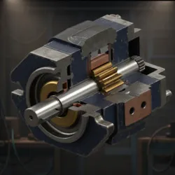 High-Precision Hydraulic Gear Pump - Detailed Section View
