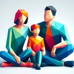 Lowpoly Father Mother Son Figurine Fathers Day Special