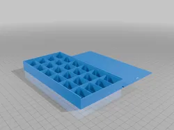 Parametric Grid Storage Tray with Sliding Lid (Scooped Bins)