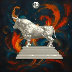 Powerful Bull Statue With Runes – SoliDRawinGs SG2349