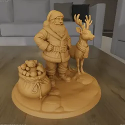 santa Claus and Reindeer Christmas Decoration