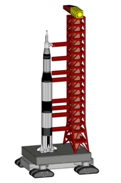 Saturn V Rocket with Launch Pad_3D Puzzle