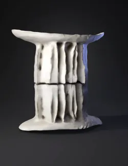 stone pedestal with ribbed column grey concrete texture on glass tab