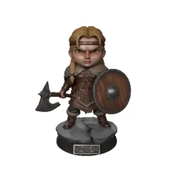 Viking Shieldmaiden Chibi Statue Nordic Warrior Girl Collectible Figure