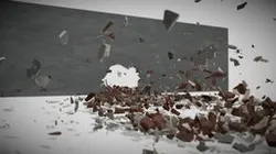 Bomb Crack Brick Wall 01 Below Strong