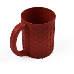Drinking cup with hexagon pattern