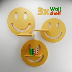 3x Smiley Wall Shelf