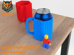 Lego can holder with real size lego studs