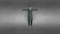 Man In Coat - Human Rigged Model