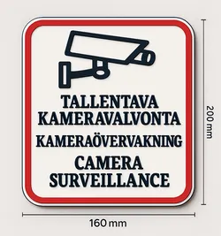 Multilingual Camera Surveillance Sign (FI–SE–EN)