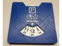 Parking disc with Subaru logo