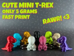 Cute Mini T-Rex + Keychain