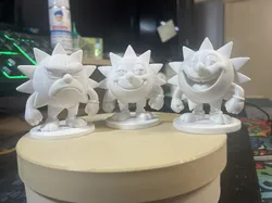 3x Sunny Face – 3D Model for Hand Painting