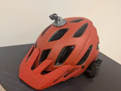 Adhesive GoPro-type mount for bike helmet
